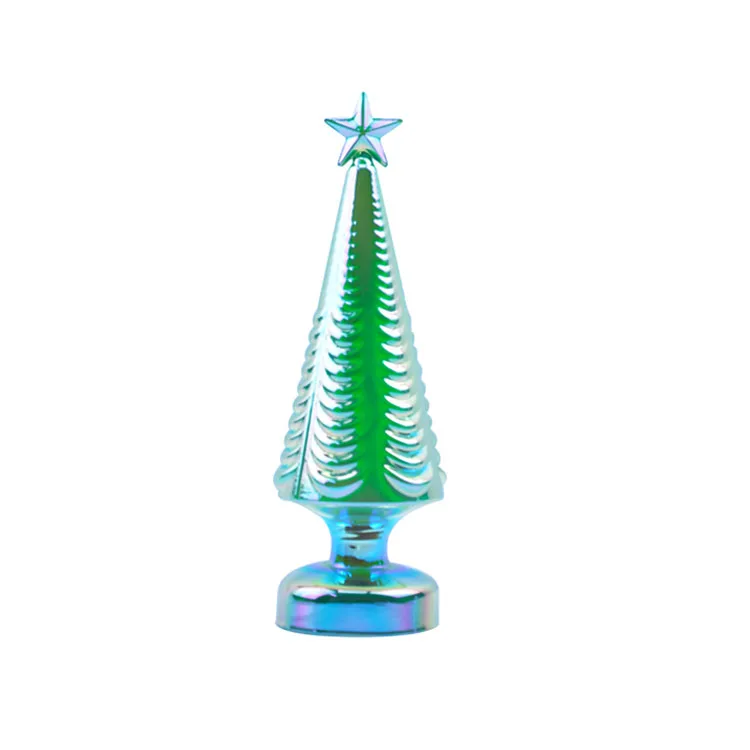 Gold Ornaments Vintage Christmas Glass Tree With LED Light Decorations For Sale supplier