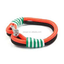 Simple women cord nautical rope bracelet survival bracelet surfer sailor bracelet with D Shackle