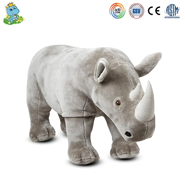 Custom New Design Lifelike Custom Plush Rhinoceros Baby Funny Soft Chair Toys Stuffed Animal Creative Plush Toys