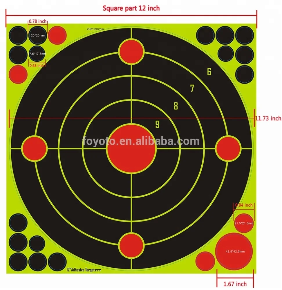 Wholesale 12inch Adhesive stick Splatter Target Reactive target