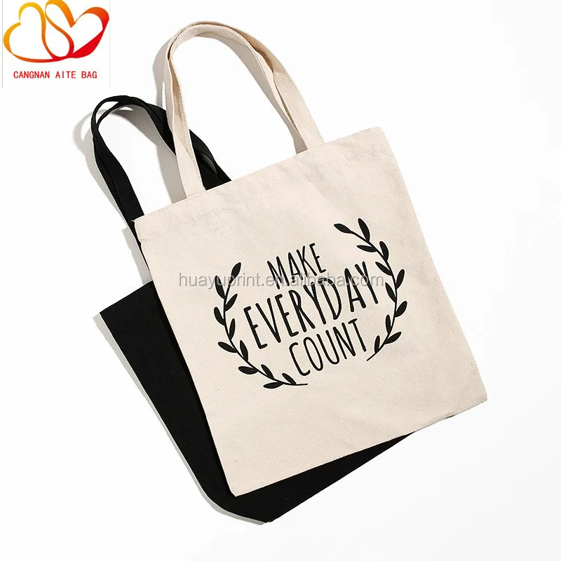 Natural Recycled Organic Cotton Reusable Shopping Bag & Custom Canvas Tote Bag with Rope Handle for Gift and Outdoor Use