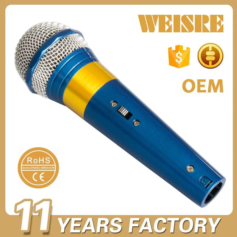 Brown Color Dynamic Plastic Microphone with Long Switch