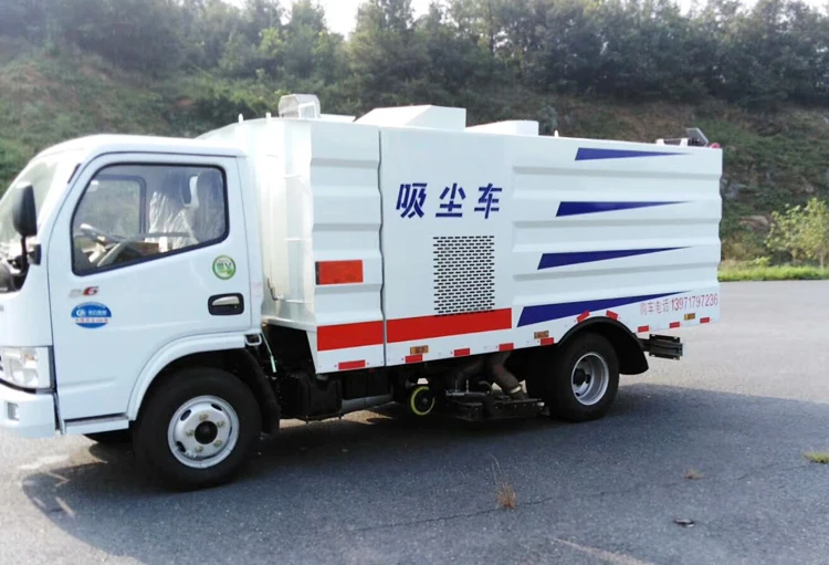 Электрические муниципальные транспортные средства, Вакуумная очистка, 4x2 шасси, 2-осевая уборочная машина Dongfeng