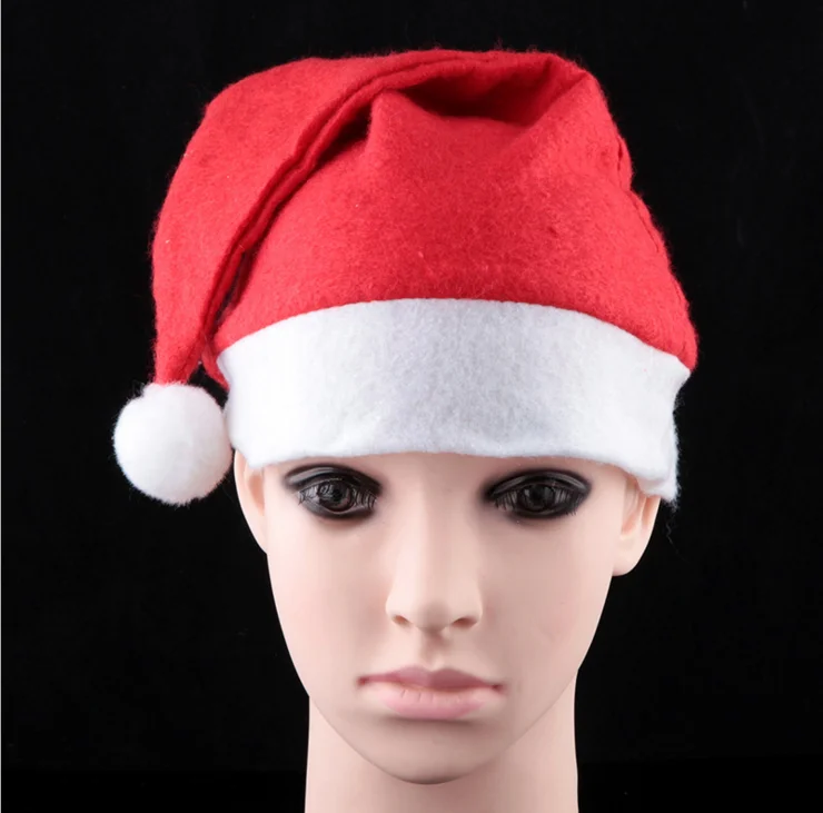 红色圣诞节装饰便宜的珊瑚绒圣诞帽