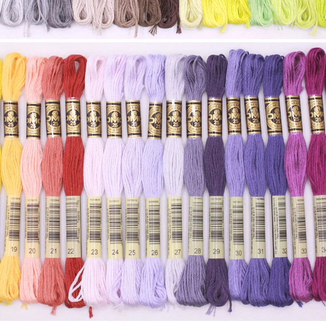 Gewinde  447 Pieces/bag Original French DMC Thread Embroidery Cross Stitch Floss Yarn Thread 8.7 Yard Length 6 Strands