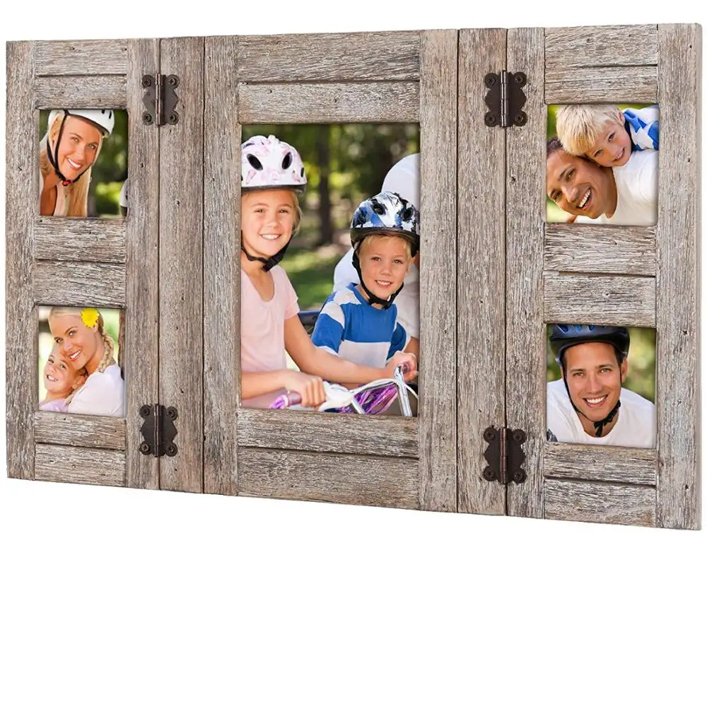 5 Photos Rustic Distressed Wood Collage Picture Frames Buy Rustic Distressed Wood Collage Frames 5 Photos Wood Frame Wood Picture Frames Product On Alibaba Com
