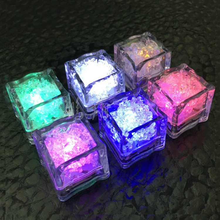 Multi Color Led Glow Ice Cube Fast Slow Flashing Led Light up Ice Cube Led Ice Cubes for Drinks Bar Party Wedding Decorations