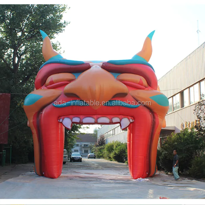 Customized Giant Inflatable Monster Devil Head Tunnel for Event Decoration ST1092