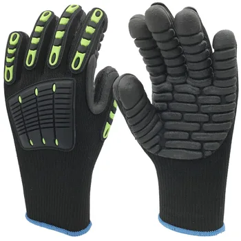 Breathable anti-vibration anti impact cut resistant work Gloves