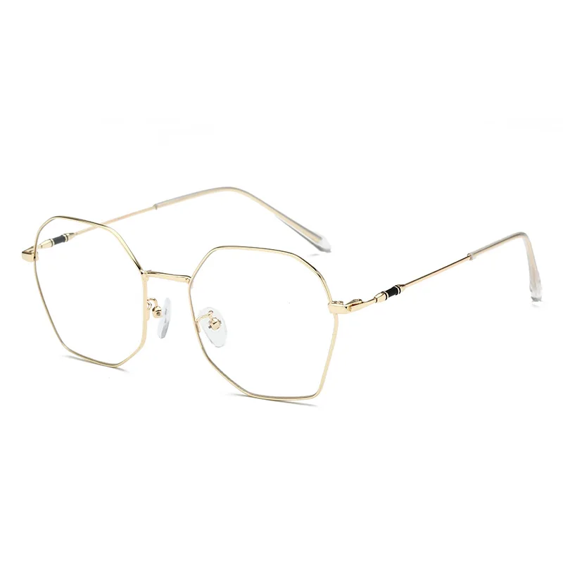 Irregular Alloy Spectacle Eyeglasses Frame Polygon Octagon Optical Frames