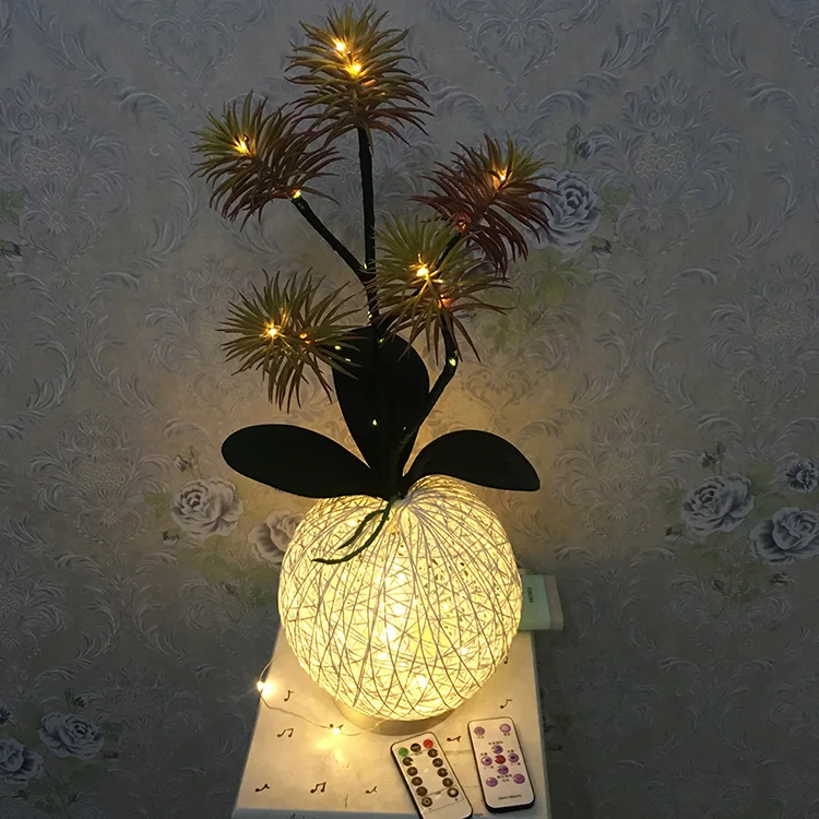 Willow Crafts  Silk Flower Lamp String  Flower Art Night Light USB  Pu Phalaenopsis Tulip Rose  Fiber Optic Lamp  Optical Fiber