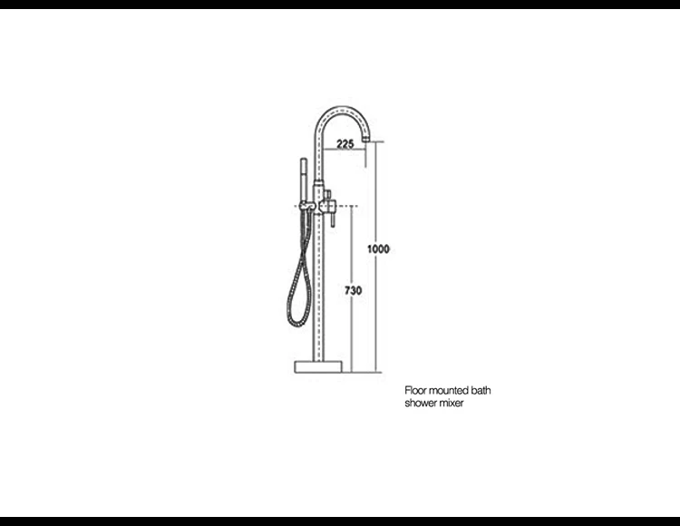 Modern Floor Mounted Bath Shower Mixer - Chrome  manufacture
