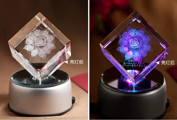 3D Laser Crystal Cube Glass Craft for Birthday Wedding Gifts (ks25218) -  China Glass Gift and Glass Cube price