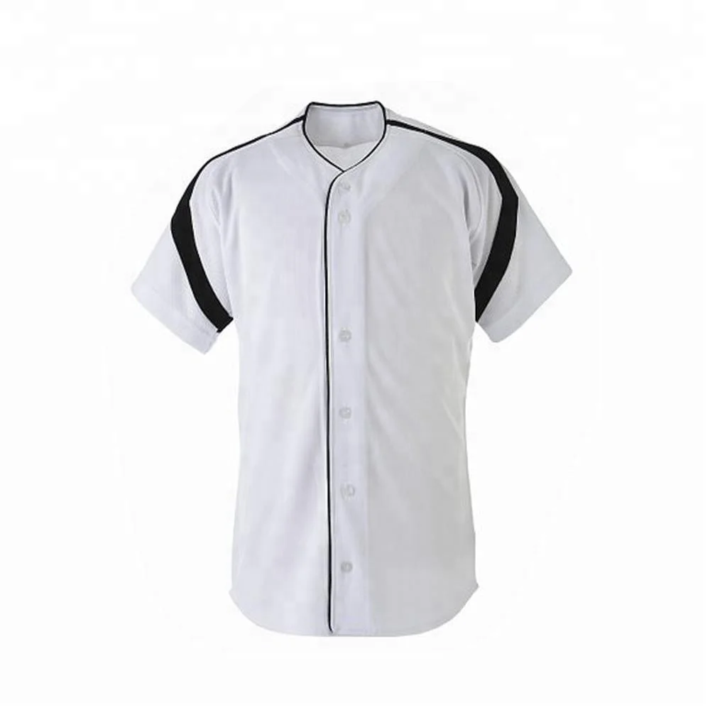 Source Custom team baseball jersey design black and white on m