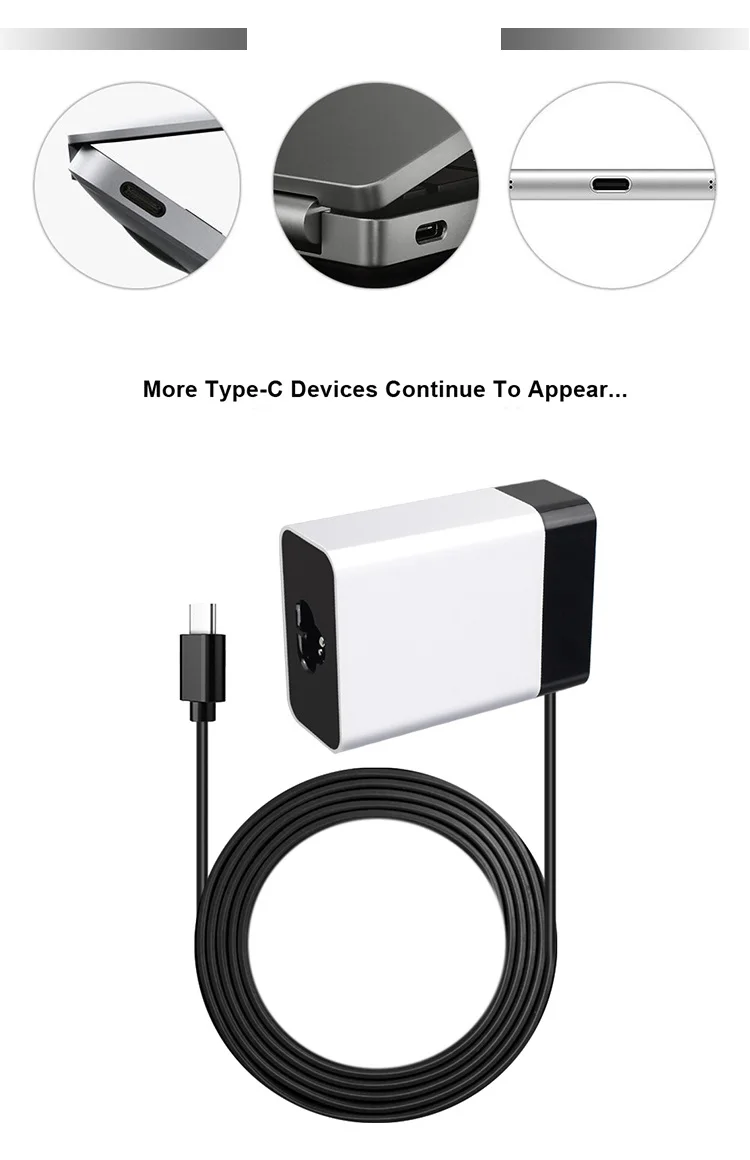 IEC C14 Inlet 5V 9V 12V 15V 3A 20V 2.25A 45w 65w Type C PD 65W QC3.0 Type-C Charger Adapter Power Charger 9