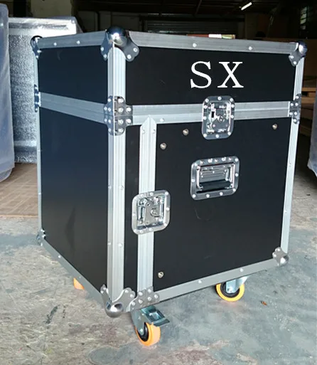 10U ラックケース ミキサーコンピューターの傾斜トップとバックドアを備えた10U