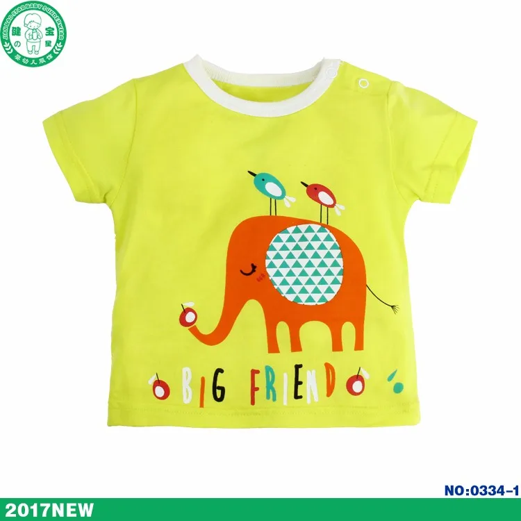 Оптовая продажа, летняя Экологически чистая детская футболка унисекс из 100% хлопка с милым принтом, детская одежда