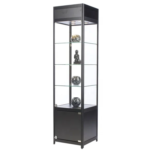 Heavy Duty LED Light-Accompanied Glass Cabinet Showcase for Retail Store and Smoke Shop Use