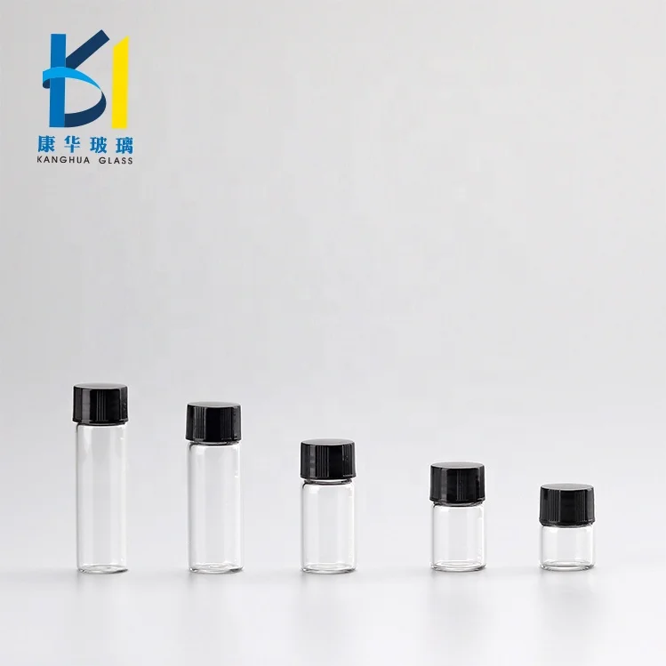 1ml 2ml 3ml Small Glass Vial Tubes Essential Oil Packaging Screw Cap 5ml