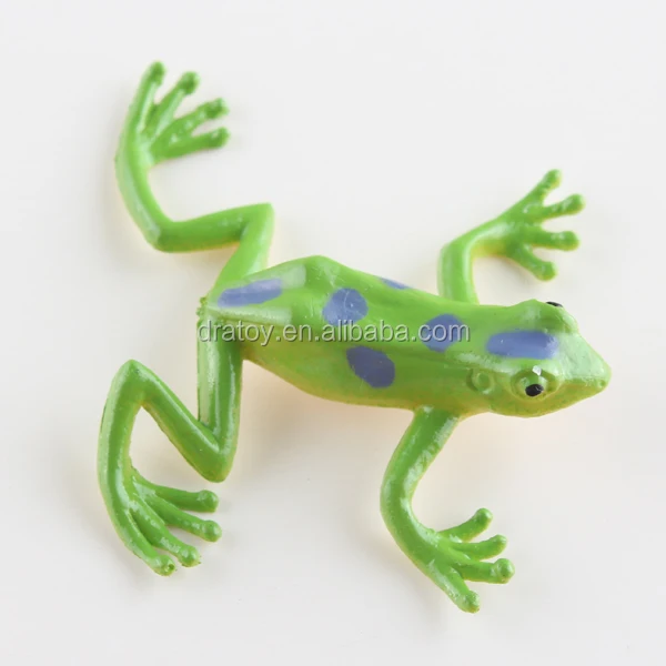 OEM promotional animal figurine frog rubber toy for kids