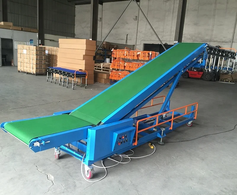 Incline Industrial Adjustable  Belt Conveyor Container Loading Ramp Used