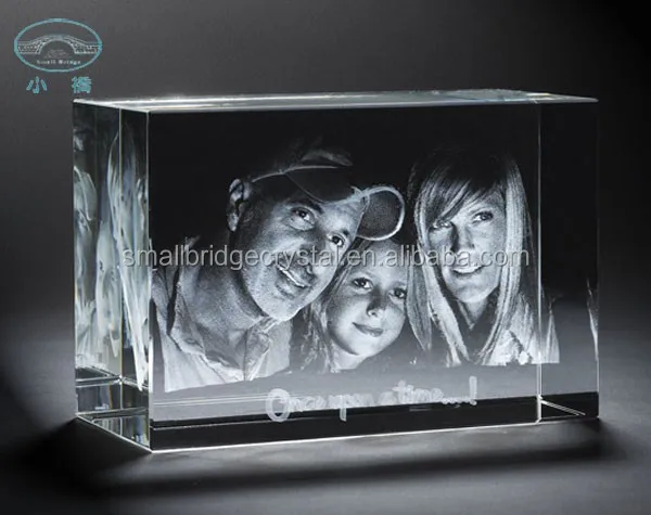 Custom 3D laser happy birthday Crystal photo frame