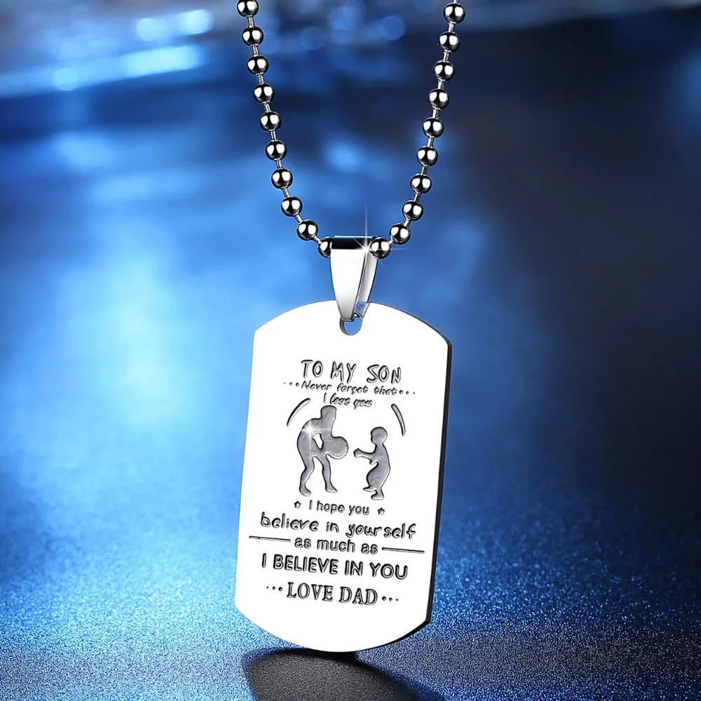 To My Son Dog Tag Necklace, Gift from Dad To Son, Son Birthday Necklace |  eBay