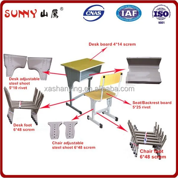 Wooden School Desk And Chair Parts