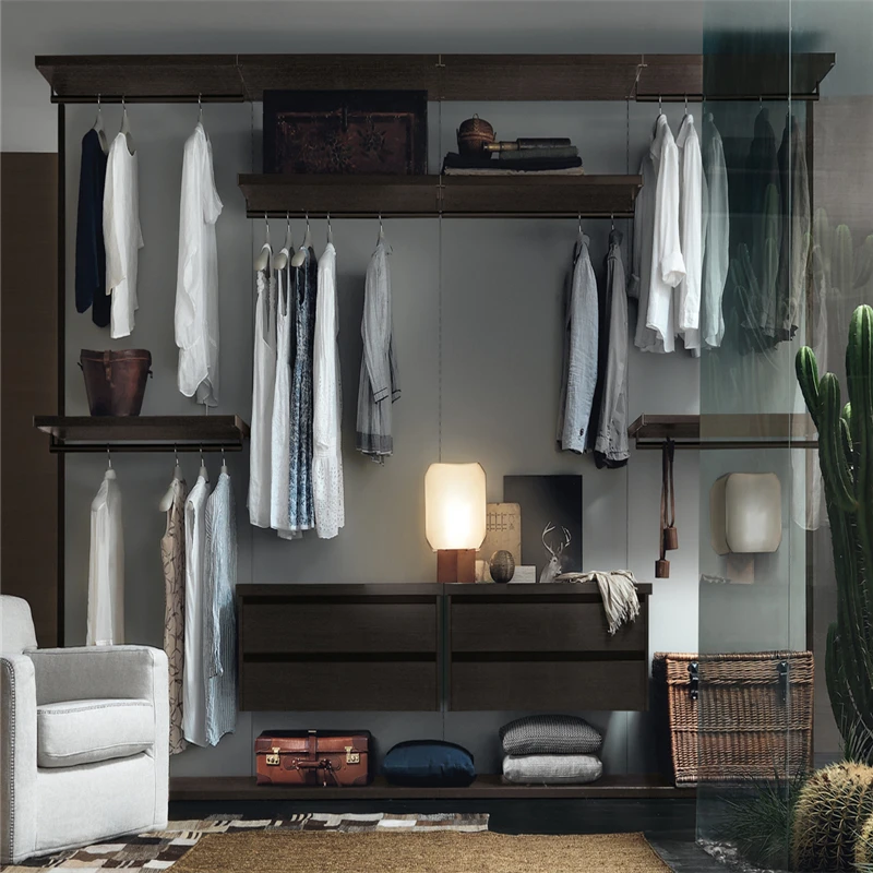 Vermonhouzz модульный шкаф для спальни из черного дуба, винированный Almirah, дизайн с полками