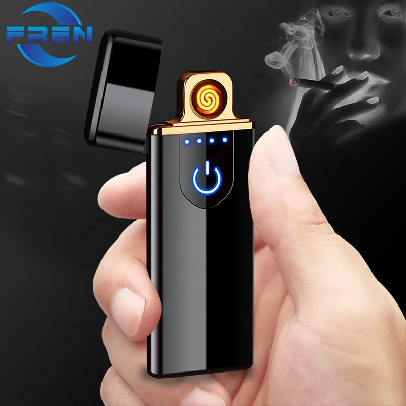 FR-703 Classic Design Electric USB Flameless Cigarette Lighter Custom Logo  Metal Coil for Giveaways