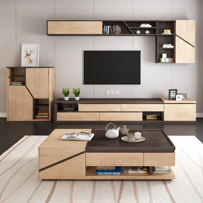 Customized  Modern Rectangular  MDF TV Stand Set Living Room Furniture