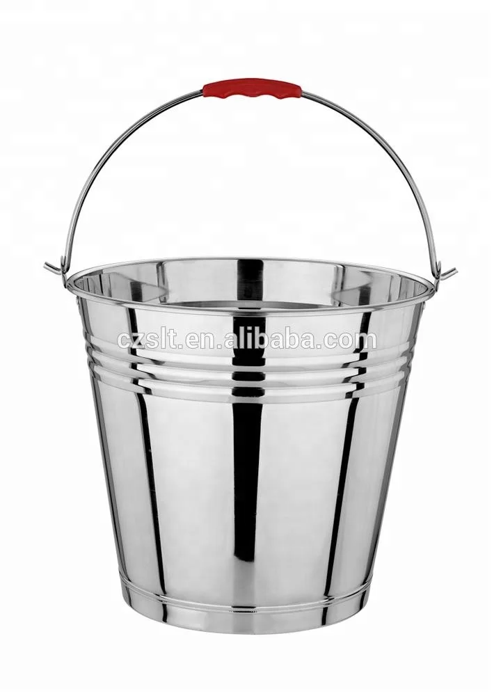 Factory Custom Garden Watering Bucket Portable Thick Metal Stainless