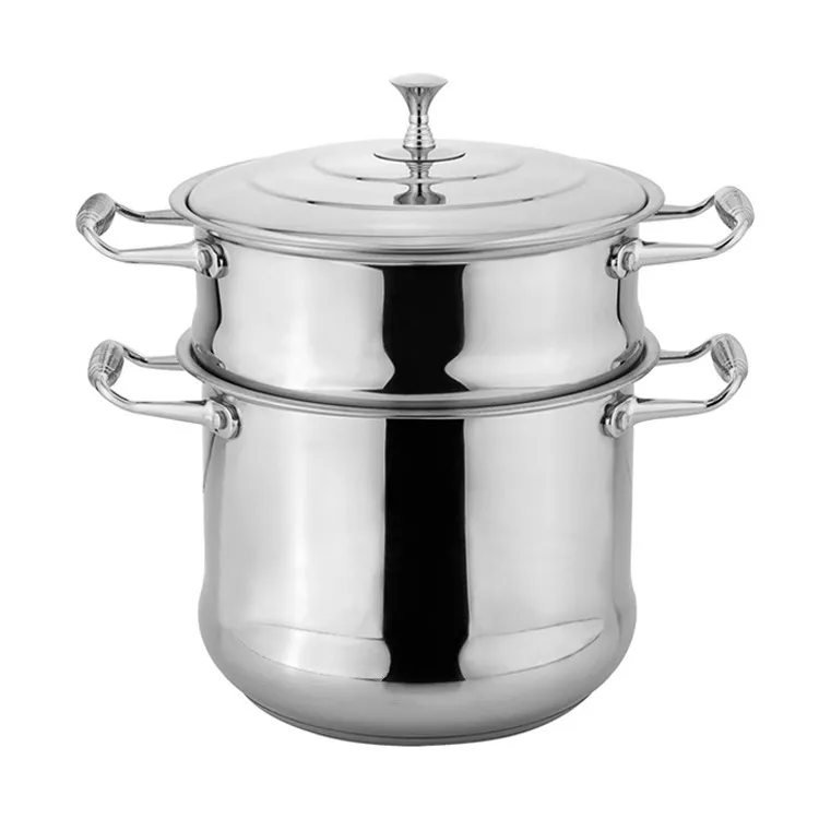 Big Size Copper Plating Soup Pot With Steamer Induction Bottom Cookware