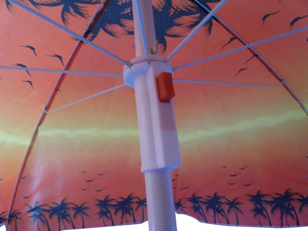 Custom Outdoor Cheap Palm Tree Printed UV protection Parasol Beach Umbrella