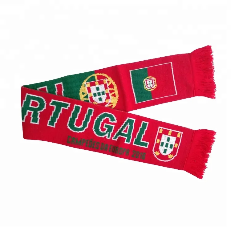 2023 Football Fans European Scarf Football Passionate Gift Knitted Acrylic Portuguese Scarf