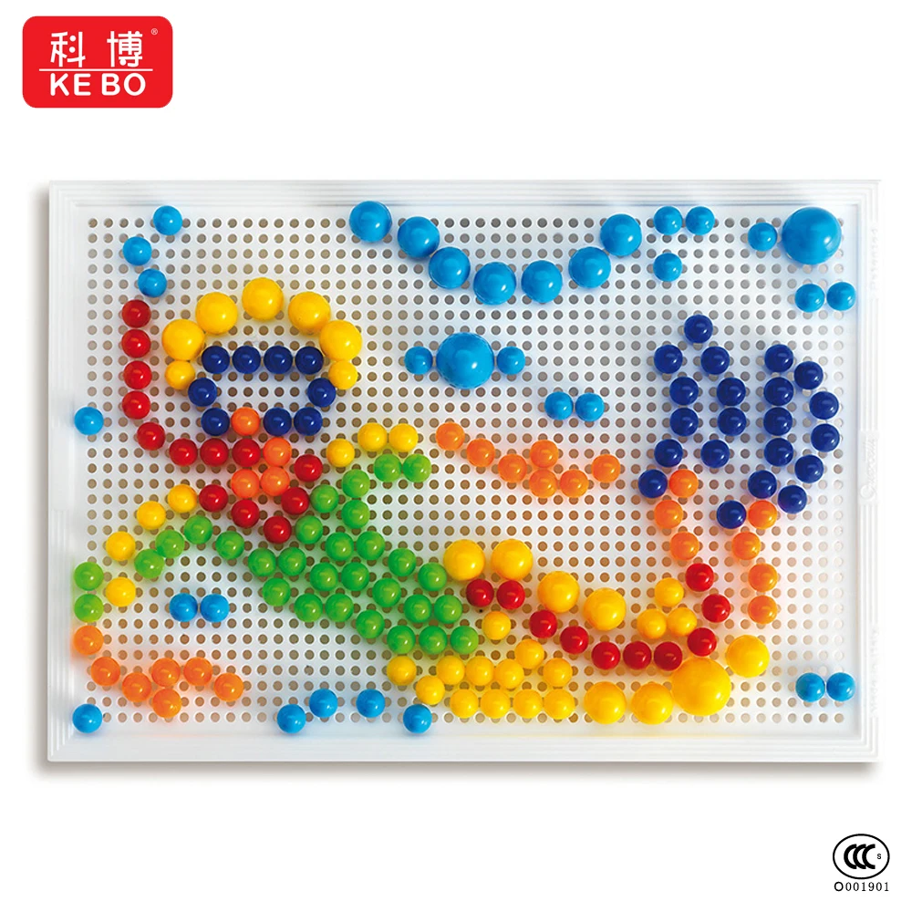 Tablero De Clavos De Setas – Juego De Mosaico Con 296 Clavos De Colores – Juguete Educativo Creativo Para Niños – Incluye Caja De Almacenaje