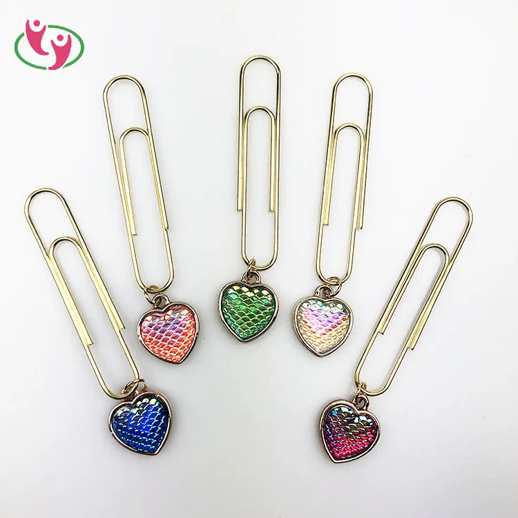 
Красочный Блестящий декоративный кулон в форме сердца, книжный знак, бумажный зажим на заказ 