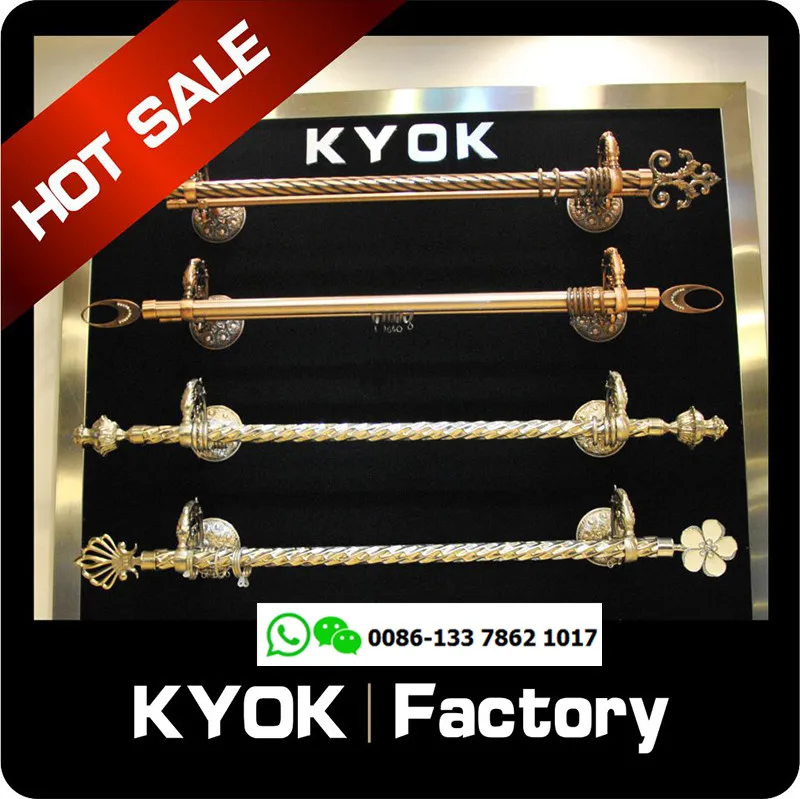 KYOK Decorative Pipe and Drape Curtain Accessories Iron Pipe 28mm Wood Color Curtain Rods in India