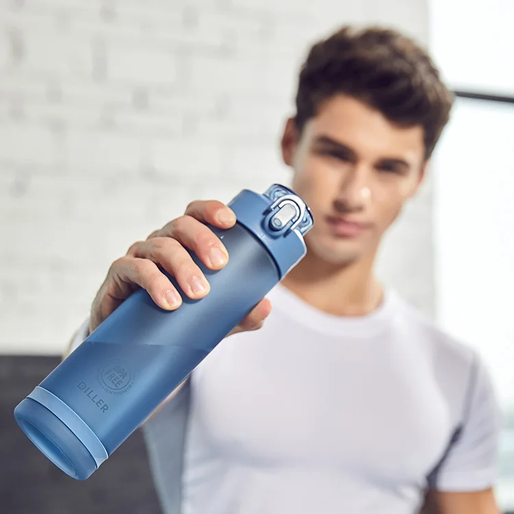 D23-24 tritan sports plastic water bottle with straw 1-6
