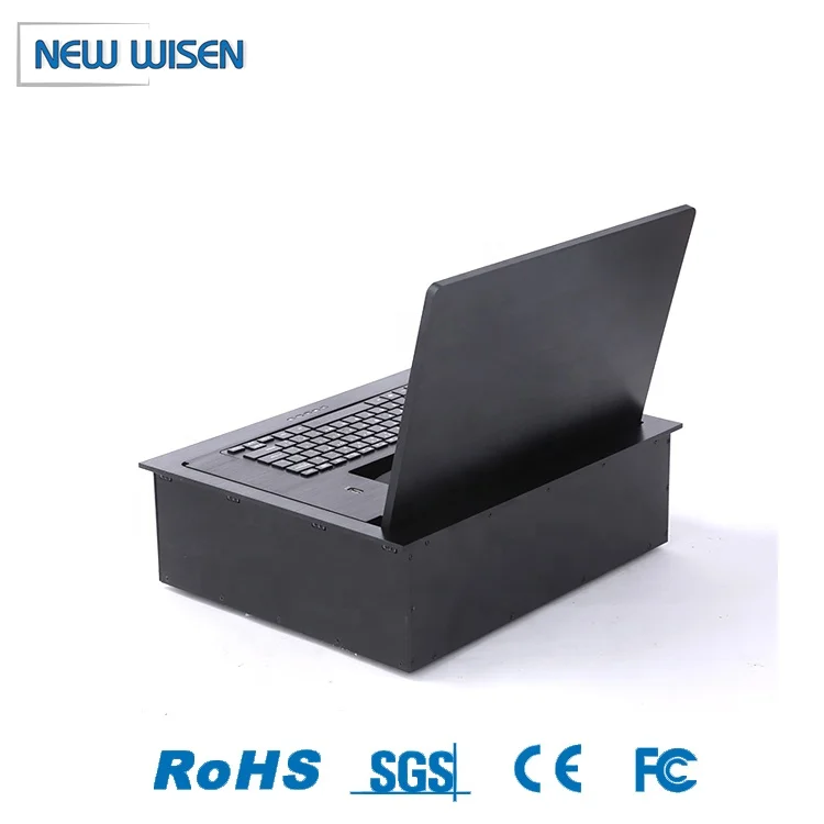 Clamshell Pop up Desk Audio and Video Lcd Monitor Lift Conference Room Automatic Computer Monitor Mechanism to Lift NWS-FUM156