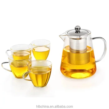 Classic Borosilicate  Glass Teapot Set Handmade Heat Resistant Teaware for Tea & Coffee for Home Use
