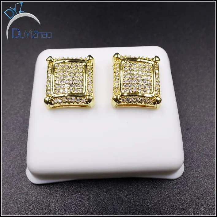Bling Bling Mens Hip Hop Earrings Square Earrings Stud 18k Gold Cz Stud Earrings Buy Gold Earring Men Earring Mens Hip Hop Earring Product On Alibaba Com