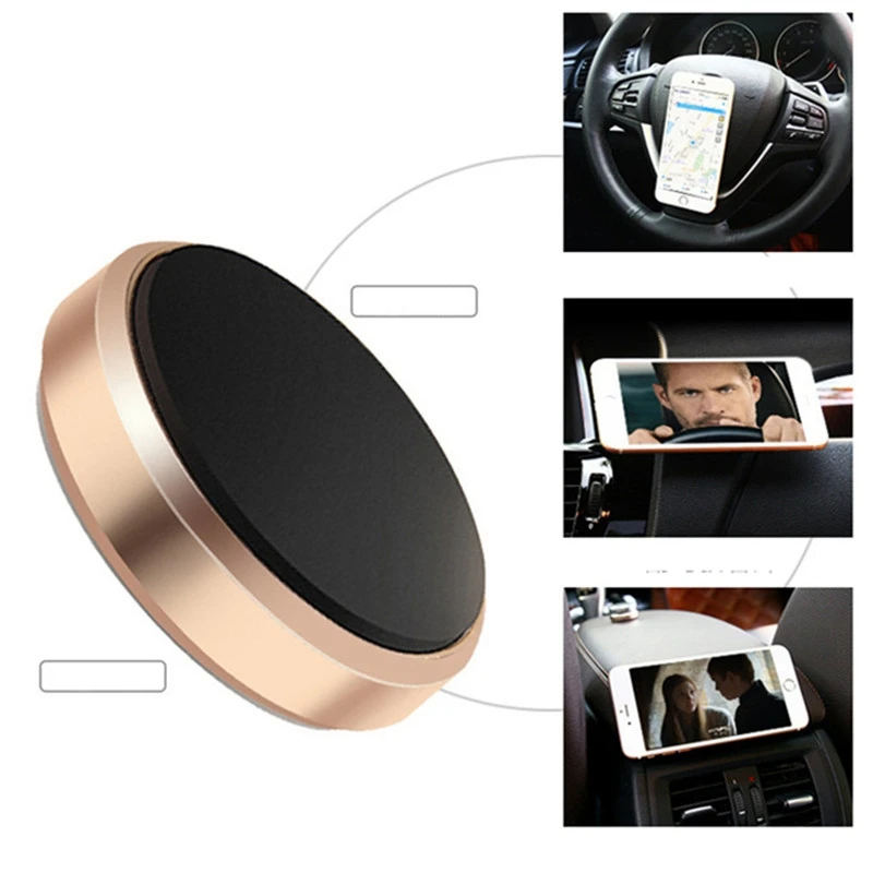 360 Rotating Universal Smartphone Flexible Paste Metal Mini Magnetic Car Mount Magnet Mobile Phone Holder A8