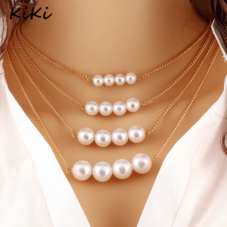 Imitation Pearl Beads Pendant Necklaces 