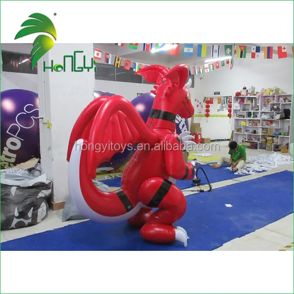 Funny PVC Inflatable Red Dragon Suit , Inflatable Guilmon Costume  for Sale