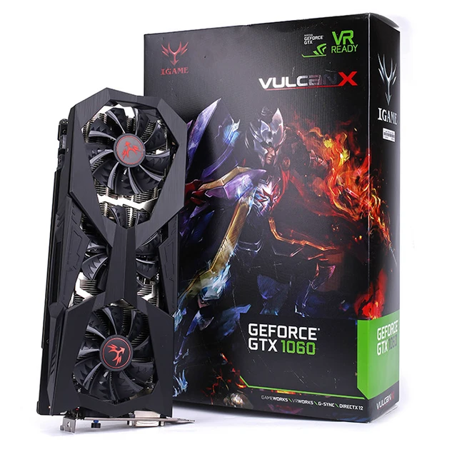 COLORFUL NVIDIA iGame GeForce GTX1060 Vulcan X OC 6G Used Gaming Graphics  Card with 6GB GDDR5 Memory GeForce GTX 1060 GPU| Alibaba.com