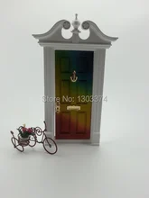 New style doule ear  wooden fairy doors Multicolored with mailbox