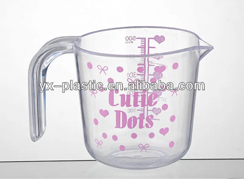 1L Transparent PP Plastic Measuring Jug with Embossed Scale Mark