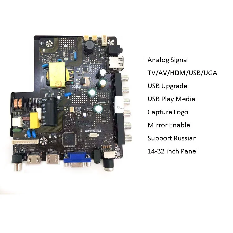 Wholesale LCD Y Led  Monitor Universal TV MainBoard 14-32 Inch Panel Modle T.V56.PB816