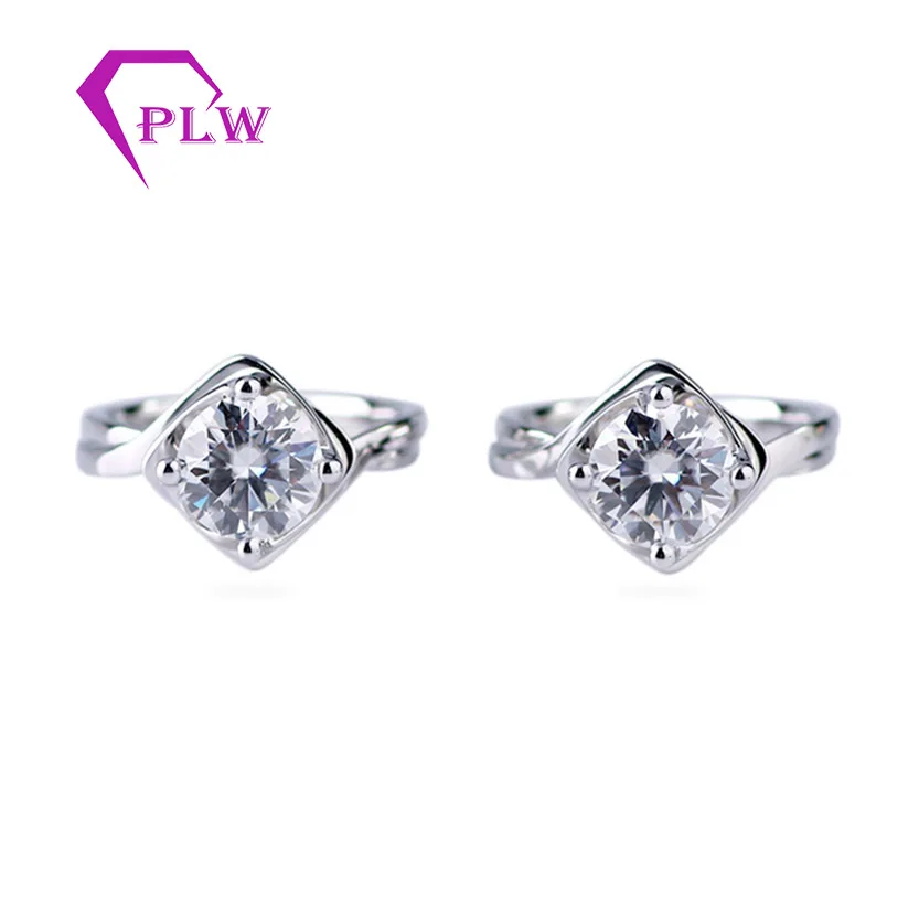 ブラック Gemstones Jewelry Real Gold 14 18k 18k Round Cut Moissanite